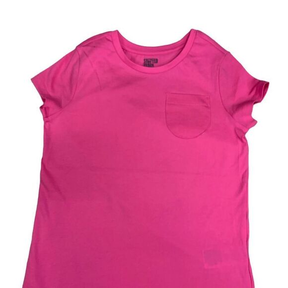 Spotted Zebra Girls size XXL 14 16 Pink cotton High low Pocket T-shirt top - Picture 3 of 11